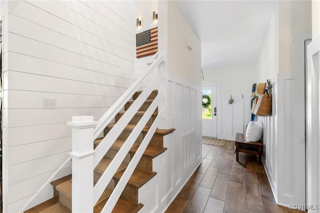 3719 Waverton Dr, Midlothian, VA 23112 - stairway featuring wood finished floors
