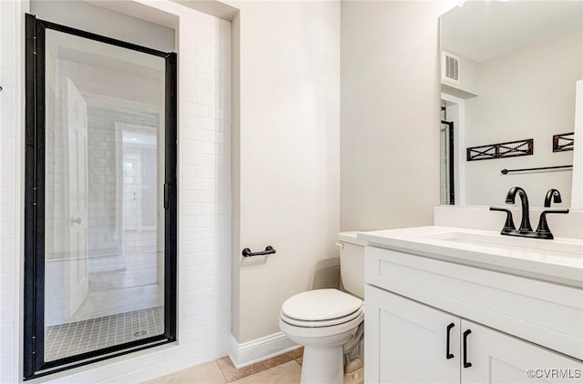 4700 New Kent, Quinton, VA 23141 - full bathroom featuring vanity, a shower stall, and tile patterned floors