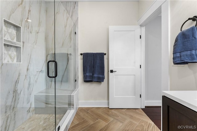 208 Minor St, Richmond, VA 23222 - bathroom with a marble finish shower and vanity