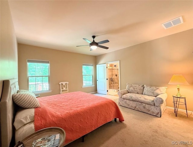 17419 Great Falls Cir, Moseley, VA 23120 - carpeted bedroom featuring ensuite bath and a ceiling fan