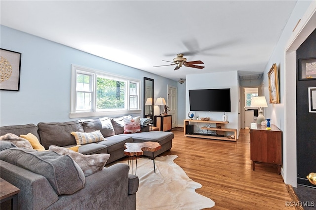 3942 Hickory Rd, Richmond, VA 23235 - living area with wood finished floors and ceiling fan