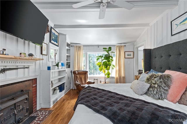 3942 Hickory Rd, Richmond, VA 23235 - bedroom featuring wood finished floors, ornamental molding, and ceiling fan