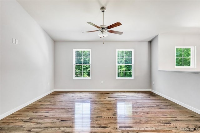 344 Land Or Dr, Ruther Glen, VA 22546 - empty room with a ceiling fan and wood finished floors