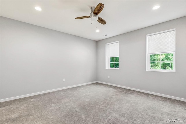344 Land Or Dr, Ruther Glen, VA 22546 - unfurnished room with carpet, recessed lighting, and a ceiling fan