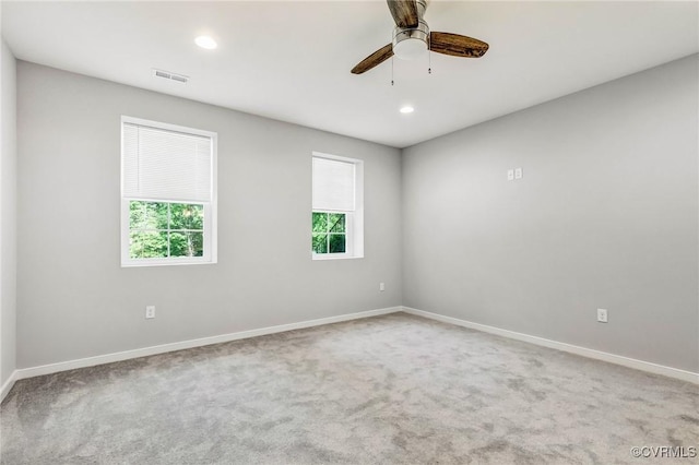 344 Land Or Dr, Ruther Glen, VA 22546 - spare room featuring carpet flooring, a ceiling fan, and recessed lighting