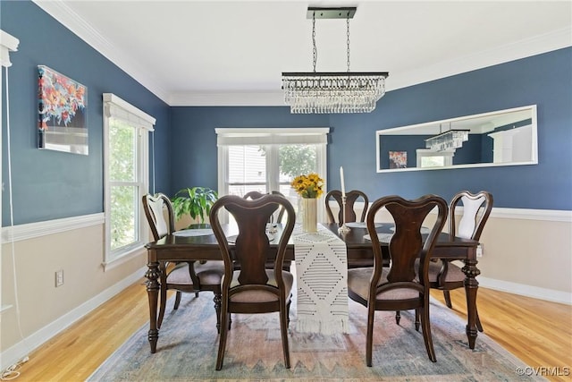 3608 Tyverton Ct, Henrico, VA 23233 - dining space with wood finished floors, ornamental molding, and a chandelier