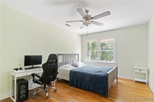 3608 Tyverton Ct, Henrico, VA 23233 - bedroom featuring wood finished floors, a ceiling fan, and an office area