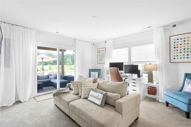 585 Rivanna Hill Rd, Glen Allen, VA 23060 - living room with carpet floors and an office area