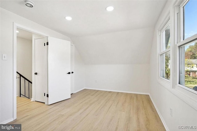 4111 Mount Echo Ln, Fairfax, VA 22033 - additional living space featuring light wood-style flooring, vaulted ceiling, and recessed lighting