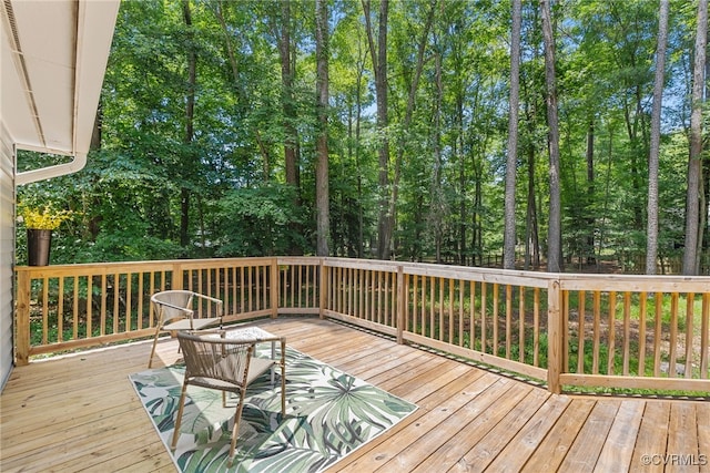 102 Penrith Ct, Williamsburg, VA 23185 - wooden deck with view of wooded area