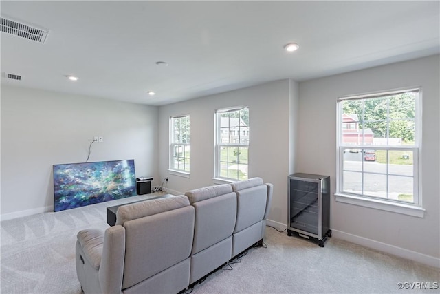14106 Botsford Ave, Chesterfield, VA 23831 - living area with light colored carpet, recessed lighting, and wine cooler