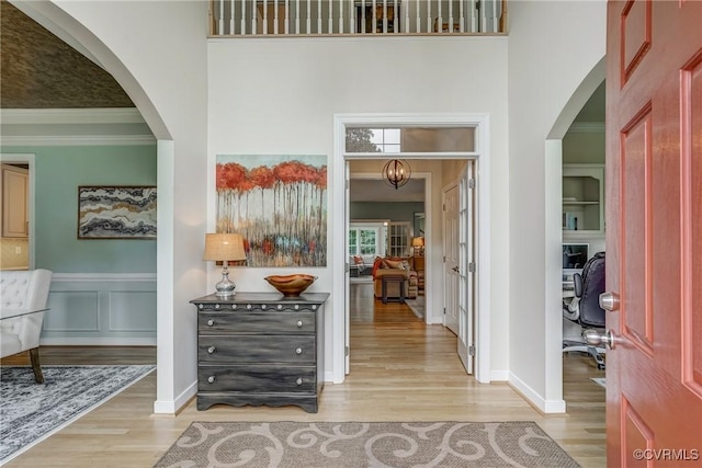 3731 Rivermist Ter, Midlothian, VA 23113 - foyer entrance with crown molding and light wood-style floors