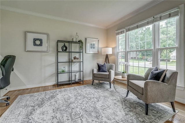 3731 Rivermist Ter, Midlothian, VA 23113 - living area featuring ornamental molding and wood finished floors
