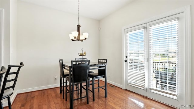 3809 Crows Nest Ct, Hopewell, VA 23860 - dining room with a chandelier and wood finished floors