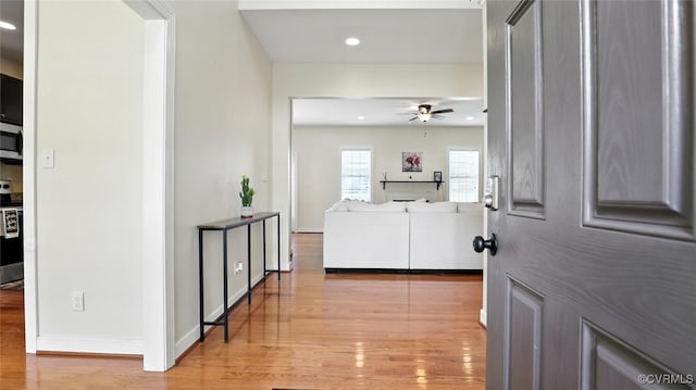 3809 Crows Nest Ct, Hopewell, VA 23860 - corridor featuring light wood-type flooring and recessed lighting