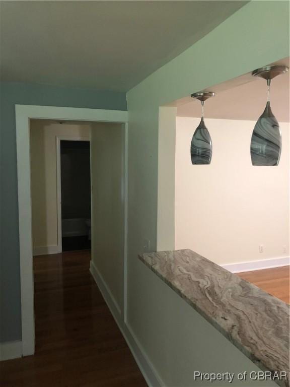 271 Bendall Ln, Mathews, VA 23109 - hall with wood finished floors and baseboards