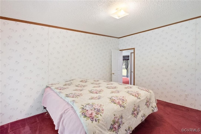 4867 Tabscott Rd, Kents Store, VA 23084 - bedroom with carpet floors, crown molding, and a textured ceiling