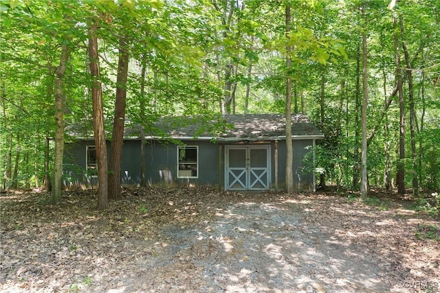 4867 Tabscott Rd, Kents Store, VA 23084 - view of outdoor structure with a forest view