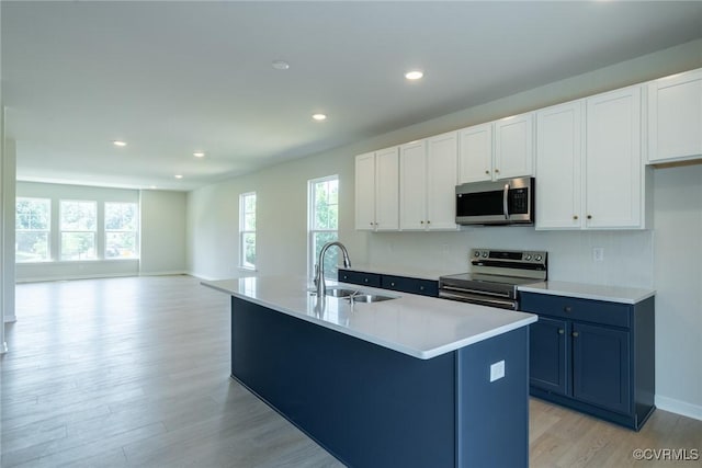 14631 Hancock Towns Dr Unit N6, Chesterfield, VA 23832 - kitchen featuring stainless steel appliances, plenty of natural light, light wood-style floors, recessed lighting, and white cabinetry