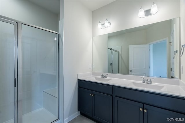 14631 Hancock Towns Dr Unit N6, Chesterfield, VA 23832 - bathroom with a shower stall and double vanity