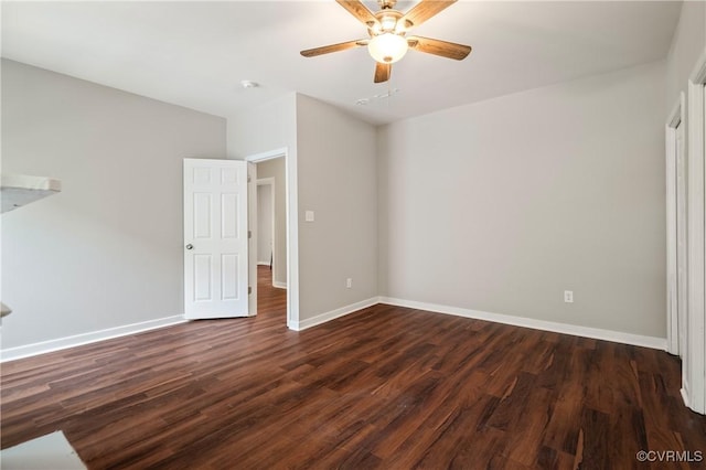 2502 4th Ave, Richmond, VA 23222 - unfurnished bedroom with dark wood-style floors and a ceiling fan