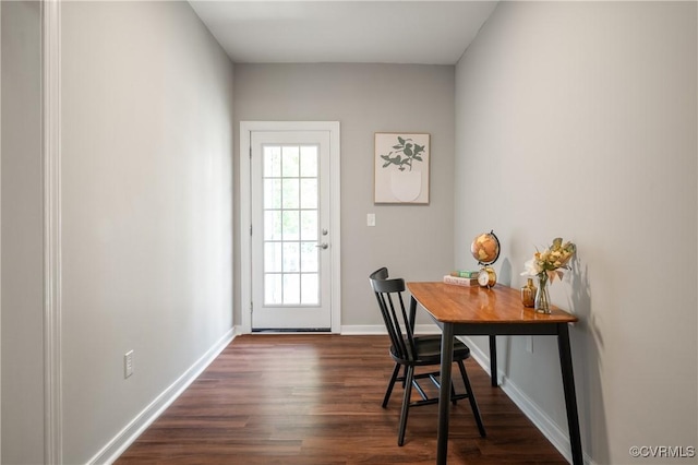 2502 4th Ave, Richmond, VA 23222 - office area featuring dark wood-style flooring and baseboards