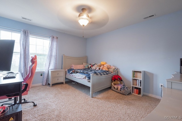 9545 Thornecrest Dr, Mechanicsville, VA 23116 - carpeted bedroom featuring ceiling fan and an office area