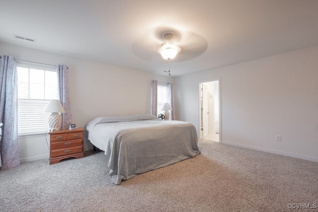 9545 Thornecrest Dr, Mechanicsville, VA 23116 - bedroom with carpet, ceiling fan, and ensuite bathroom