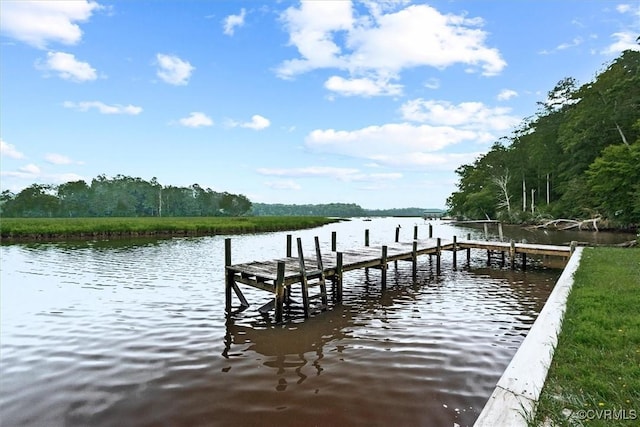 487 Deep Landing Rd, Tappahannock, VA 22560 - dock featuring a water view and a forest view
