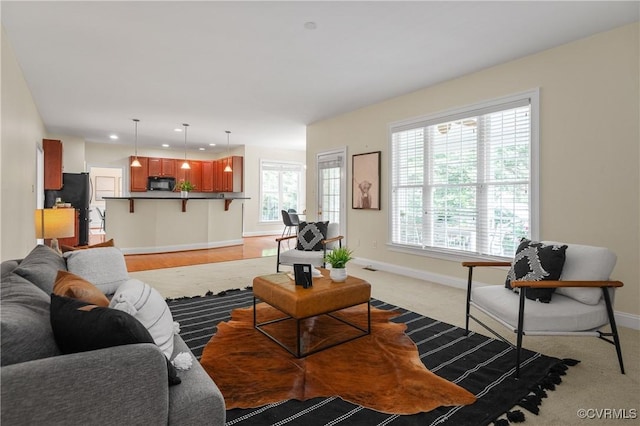 4313 Nevil Bend Turn, Moseley, VA 23120 - living room with baseboards and recessed lighting