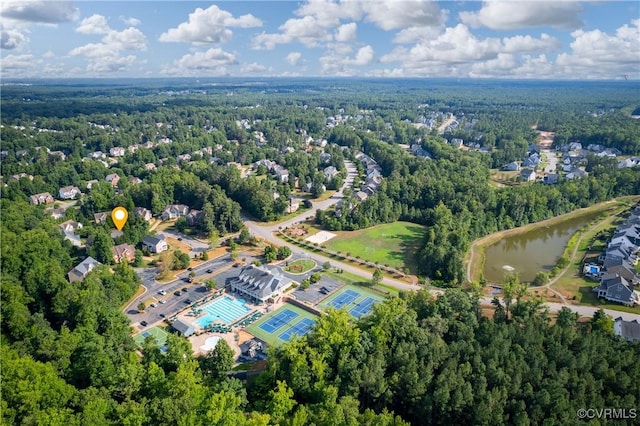 4313 Nevil Bend Turn, Moseley, VA 23120 - aerial overview of property's location with a heavily wooded area and a nearby body of water