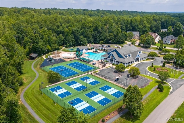 4313 Nevil Bend Turn, Moseley, VA 23120 - aerial view of a heavily wooded area and a pool area