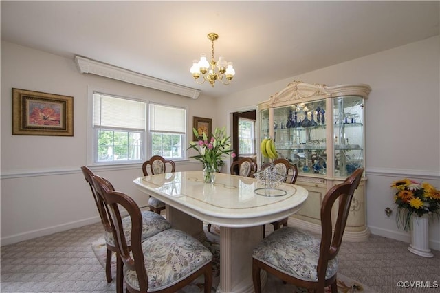 916 Forestview Dr, Colonial Heights, VA 23834 - dining room with a chandelier, plenty of natural light, and carpet floors