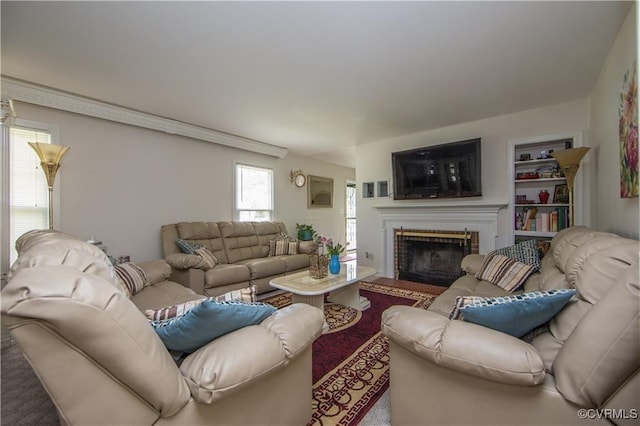 916 Forestview Dr, Colonial Heights, VA 23834 - living area with a fireplace with flush hearth