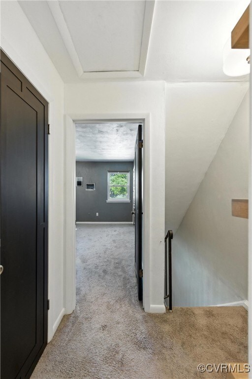 108 Bristol Ave, Norfolk, VA 23502 - hall featuring carpet flooring and an upstairs landing