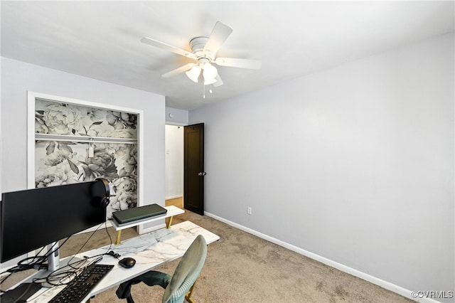 108 Bristol Ave, Norfolk, VA 23502 - office featuring ceiling fan and carpet flooring