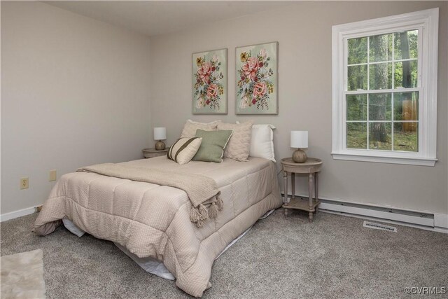 7856 Epic Rd, Midlothian, VA 23235 - carpeted bedroom with a baseboard heating unit and baseboards