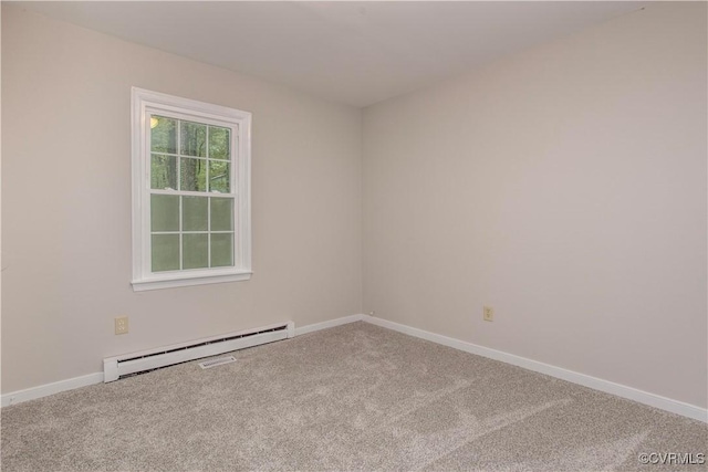 7856 Epic Rd, Midlothian, VA 23235 - carpeted spare room featuring a baseboard heating unit and baseboards