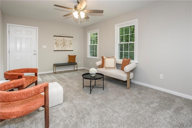 7856 Epic Rd, Midlothian, VA 23235 - living area featuring carpet flooring and a ceiling fan