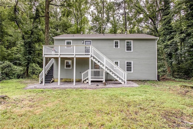 7856 Epic Rd, Midlothian, VA 23235 - rear view of house with stairs, a deck, and a yard