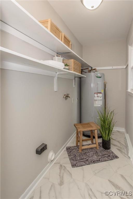 7856 Epic Rd, Midlothian, VA 23235 - washroom featuring water heater and marble finish flooring