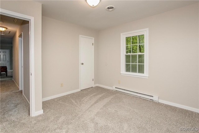 7856 Epic Rd, Midlothian, VA 23235 - unfurnished bedroom with baseboard heating, carpet floors, and attic access