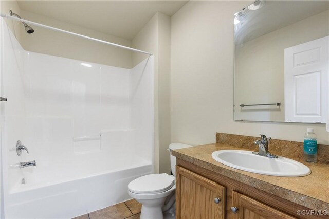 3899 Howell Rd, Powhatan, VA 23139 - full bathroom with vanity, washtub / shower combination, and tile patterned floors