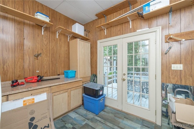 3949 Llewellyn Ln, Chesterfield, VA 23832 - entryway with wooden walls and french doors