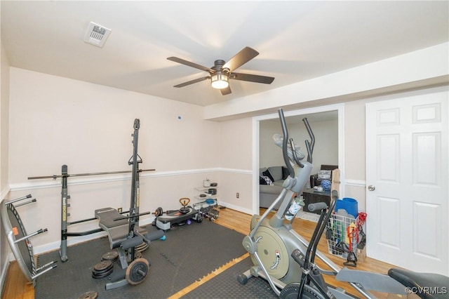 3949 Llewellyn Ln, Chesterfield, VA 23832 - workout area featuring ceiling fan and baseboards