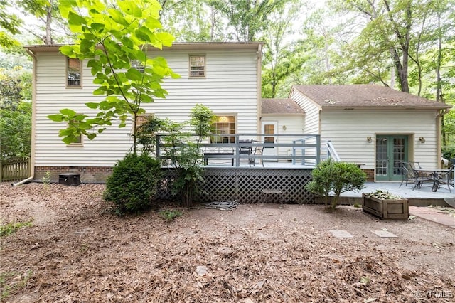 3949 Llewellyn Ln, Chesterfield, VA 23832 - back of house featuring french doors, a wooden deck, and crawl space