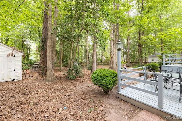 3949 Llewellyn Ln, Chesterfield, VA 23832 - view of yard featuring a wooden deck and outdoor dining area
