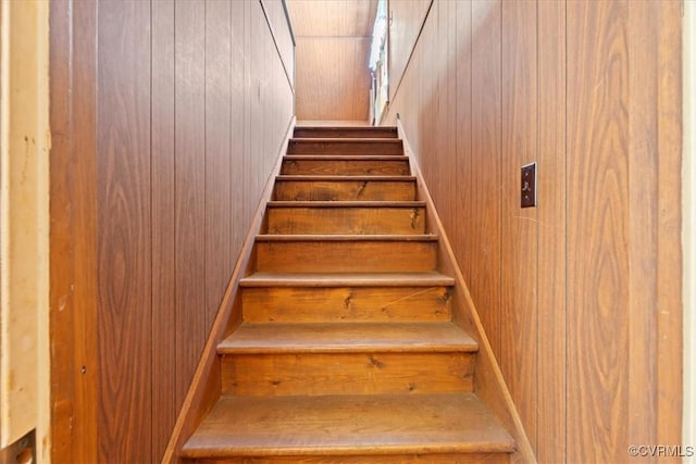 43 Franktown Rd, Hampton, VA 23663 - staircase featuring wooden walls