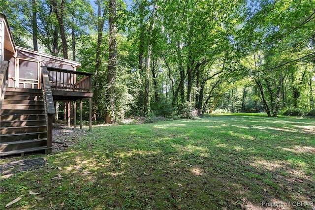 10000 Silverleaf Ter, Chesterfield, VA 23236 - view of green lawn featuring a deck and stairs