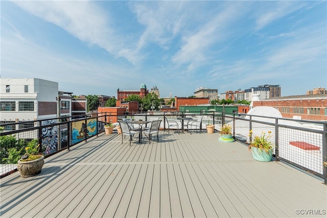 110 W Marshall St Unit U25, Richmond, VA 23220 - wooden terrace featuring outdoor dining space